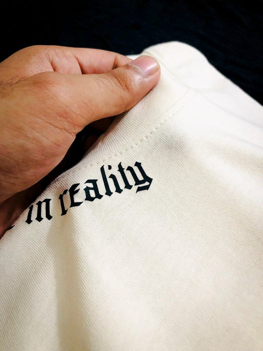 Drop X Premium Printed Drop shoulder Tees - Beige